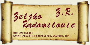 Željko Radomilović vizit kartica